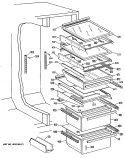 Section Diagram and Parts List for TFHA22RRAAD  General Electric Refrigerator