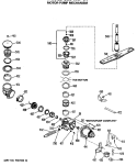MOTOF - PUMP MECHANISM Diagram and Parts List for GSD400P-01  General Electric Dishwasher