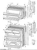 Section Diagram and Parts List for TBE14DPHRAD  General Electric Refrigerator