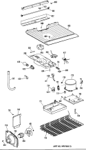 Section Diagram and Parts List for TBE14DPHRAD  General Electric Refrigerator