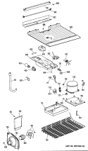 Section Diagram and Parts List for TBH15SPERAD  General Electric Refrigerator