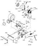 DRYER MOTOR, BLOWER, BELT Diagram and Parts List for WSM2400LCB  General Electric Washer Dryer Combo