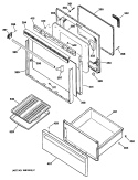 Section Diagram and Parts List for JBP22G*R1  General Electric Range