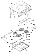 Section Diagram and Parts List for JB576GR1  General Electric Range