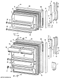 Section Diagram and Parts List for TBX14SPGLWH  General Electric Refrigerator