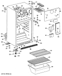 Section Diagram and Parts List for TBX16SPBLWH  General Electric Refrigerator