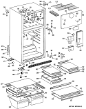 Section Diagram and Parts List for TBX16ZPCRAD  General Electric Refrigerator