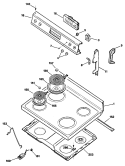 Section Diagram and Parts List for JBP45G*R1  General Electric Range