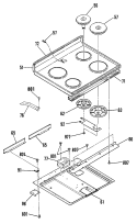 Section Diagram and Parts List for JBP29GM3  General Electric Range