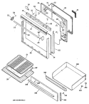 Part Location Diagram of WB56K0021 GE GLASS DOOR