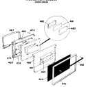 OVEN DOOR Diagram and Parts List for JGHP66GEN5  General Electric Range