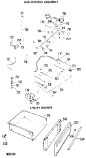 GAS CONTROL ASSEMBLY Diagram and Parts List for JGHP66GEN5  General Electric Range