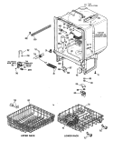 Section Diagram and Parts List for GSD820P-45BA  General Electric Dishwasher