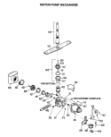 MOTOR - PUMP MECHANISM Diagram and Parts List for GSD720P-45BA  General Electric Dishwasher