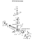 MOTOR - PUMP MECHANISM Diagram and Parts List for GSM603P-45AW  General Electric Dishwasher