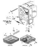 Section Diagram and Parts List for GSD2200M45  General Electric Dishwasher