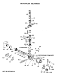 MOTOR - PUMP MECHANISM Diagram and Parts List for GSD2200M45  General Electric Dishwasher