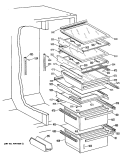 Section Diagram and Parts List for TFHB24RRABK  General Electric Refrigerator