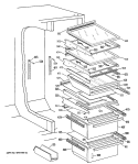 Section Diagram and Parts List for TFHB27RRABK  General Electric Refrigerator