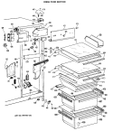 FRESH FOOD SECTION Diagram and Parts List for TFX24ERAWH  General Electric Refrigerator