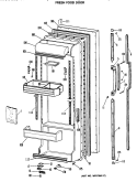 FRESH FOOD DOOR Diagram and Parts List for TFX24RRAWH  General Electric Refrigerator