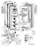 Section Diagram and Parts List for TFX24SRBWH  General Electric Refrigerator