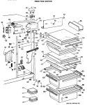 FRESH FOOD SECTION Diagram and Parts List for TFX27FRAAD  General Electric Refrigerator
