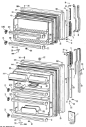 Section Diagram and Parts List for TBHA18ZRERAD  General Electric Refrigerator