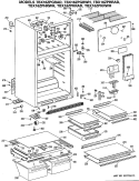 Section Diagram and Parts List for TBX16ZPGRWH  General Electric Refrigerator