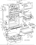 Section Diagram and Parts List for TBHA22RRERAD  General Electric Refrigerator