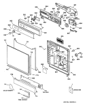Section Diagram and Parts List for ZBD3300R45WB  General Electric Dishwasher