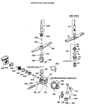 MOTOR - PUMP MECHANISM Diagram and Parts List for GSD550T-64BW  General Electric Dishwasher