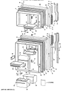 Section Diagram and Parts List for TBHW22ZRERWH  General Electric Refrigerator