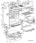 Section Diagram and Parts List for TBHW21ZRERWH  General Electric Refrigerator