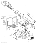 Section Diagram and Parts List for TBHW25RRERWH  General Electric Refrigerator