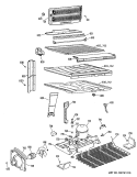 Section Diagram and Parts List for TBE18ZPLRAD  General Electric Refrigerator