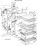 FRESH FOOD SECTION Diagram and Parts List for TFE24FRAWH  General Electric Refrigerator