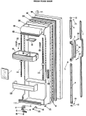 FRESH FOOD DOOR Diagram and Parts List for TFE24RRAWH  General Electric Refrigerator