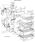 FRESH FOOD SECTION Diagram and Parts List for TFE24RRAWH  General Electric Refrigerator