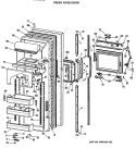 FRESH FOOD DOOR Diagram and Parts List for TFE27FRAAD  General Electric Refrigerator