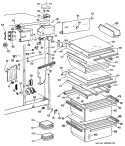 Section Diagram and Parts List for TFE27FRAAD  General Electric Refrigerator