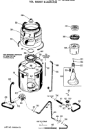 TUB, BASKET & AGITATOR Diagram and Parts List for WWA8657RBL  General Electric Washer
