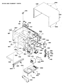 OVEN AND CABINET PARTS Diagram and Parts List for JE925T01  General Electric Microwave