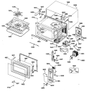 Section Diagram and Parts List for JE1456LWH01  General Electric Microwave