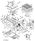 Section Diagram and Parts List for JET344JV01  General Electric Microwave