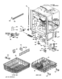 Section Diagram and Parts List for ZBD3000R48BW  General Electric Dishwasher