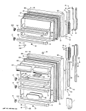 Section Diagram and Parts List for TBCW21ZPBRWH  General Electric Refrigerator