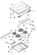 Section Diagram and Parts List for JB576GR3WH  General Electric Range