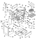 Section Diagram and Parts List for JB576GR3WH  General Electric Range