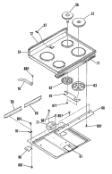 Section Diagram and Parts List for JBP29GM4WH  General Electric Range